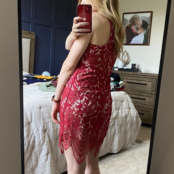Red Lace Dress - Picture 3 of 5